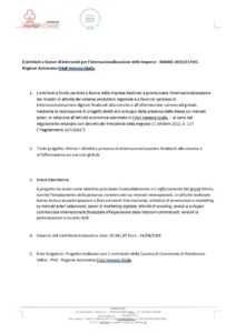 Minini - Contributi a favore di interventi per l'internazionalizzazione delle imprese - FVG -2022/23